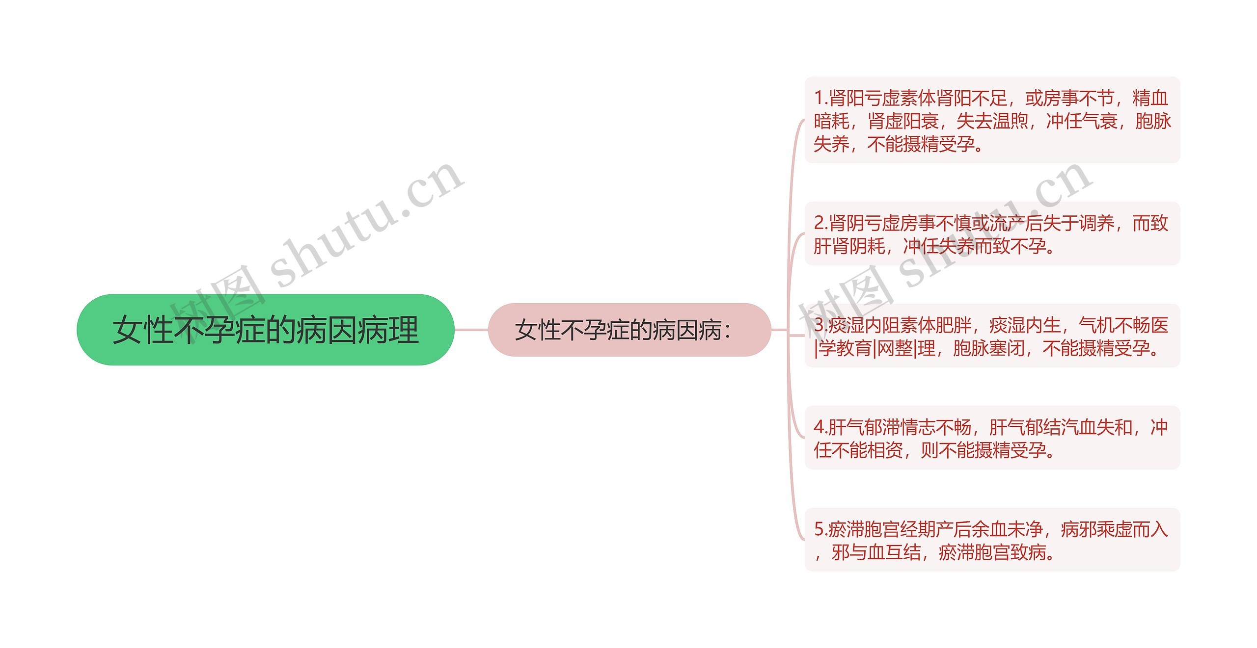 女性不孕症的病因病理思维导图