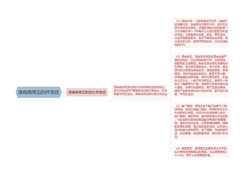 溃疡病常见的并发症