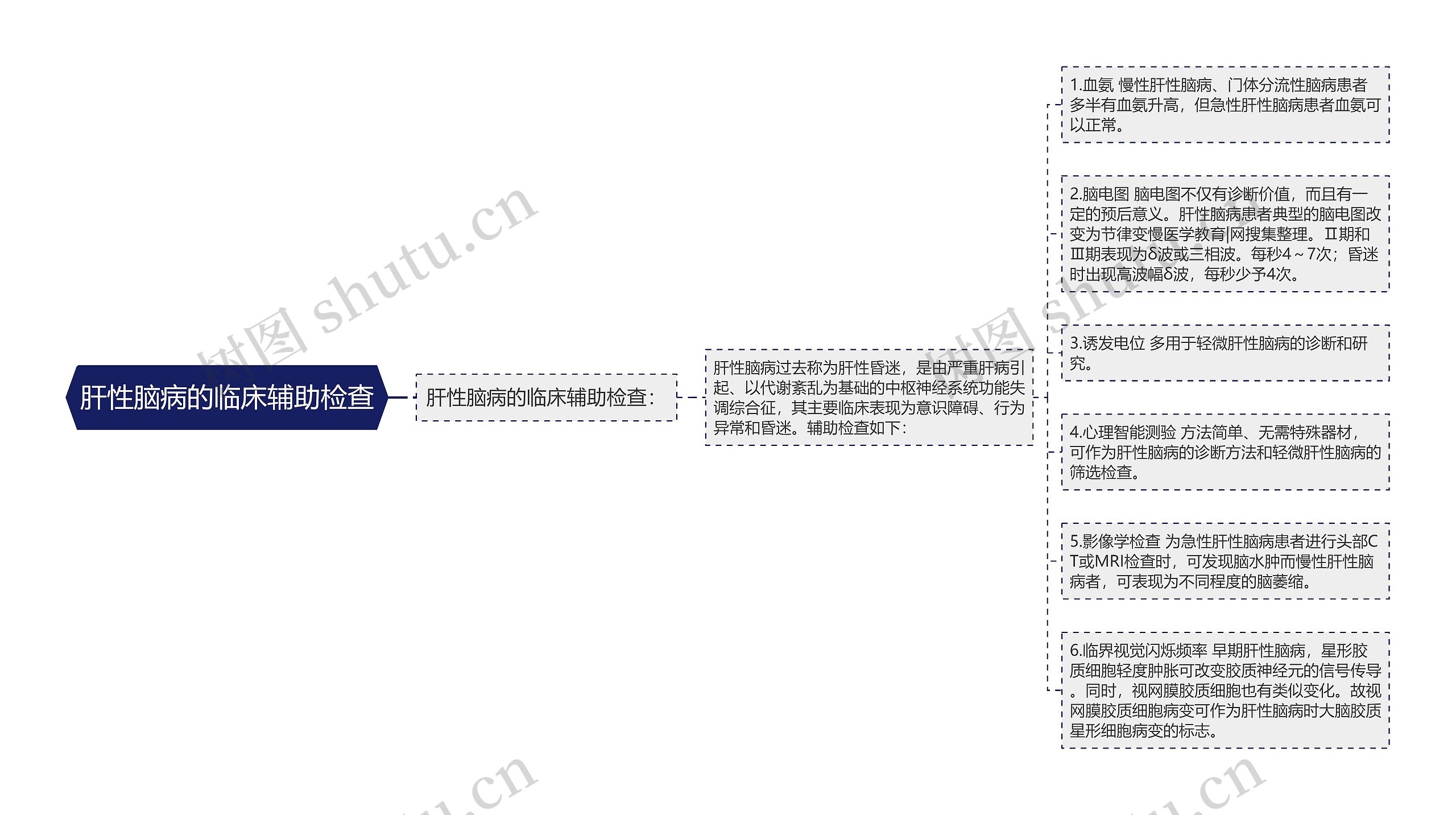 肝性脑病的临床辅助检查思维导图