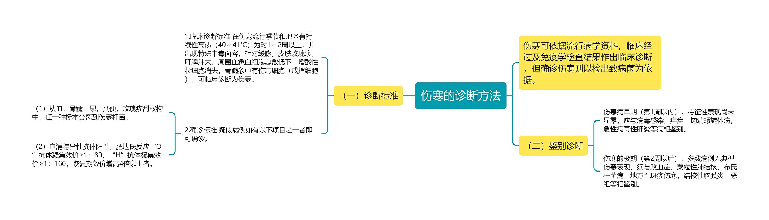 伤寒的诊断方法思维导图