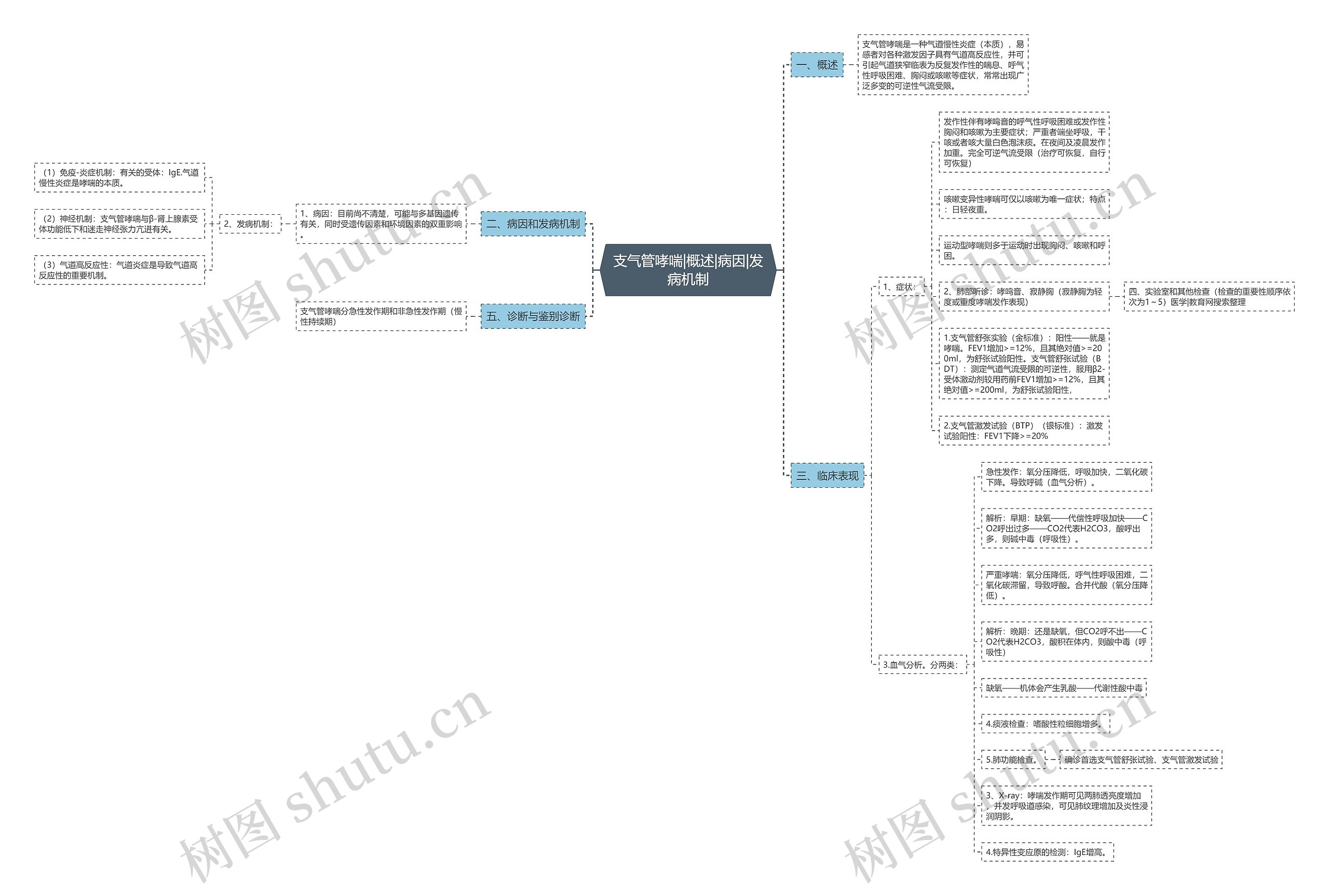 支气管哮喘|概述|病因|发病机制思维导图