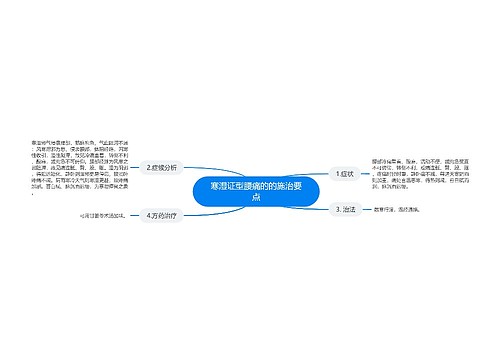 寒湿证型腰痛的的施治要点