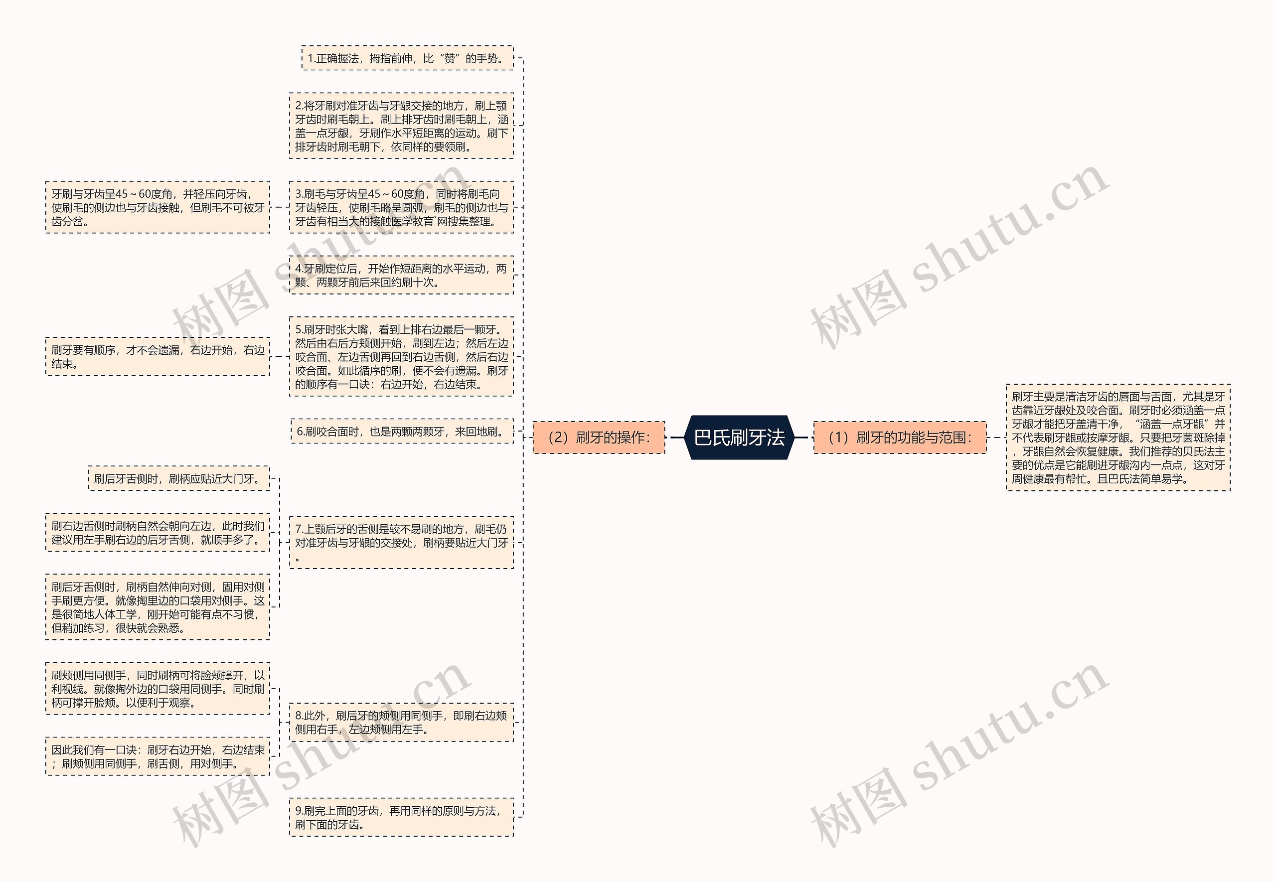 巴氏刷牙法思维导图