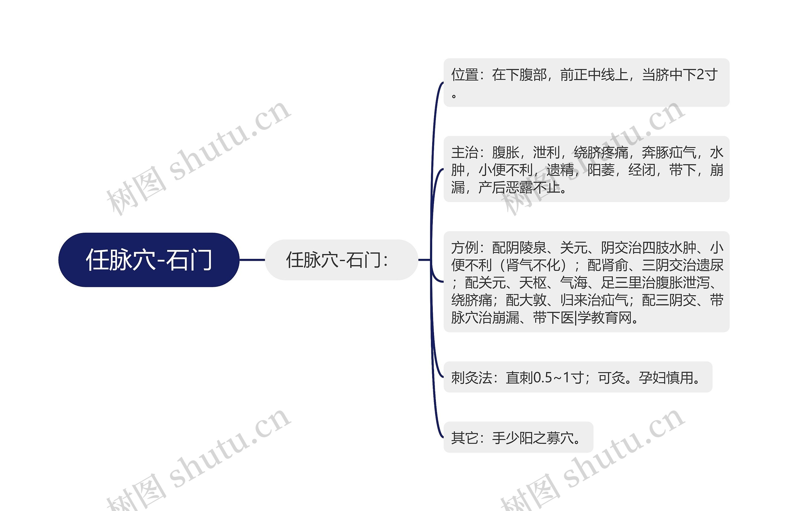 任脉穴-石门思维导图