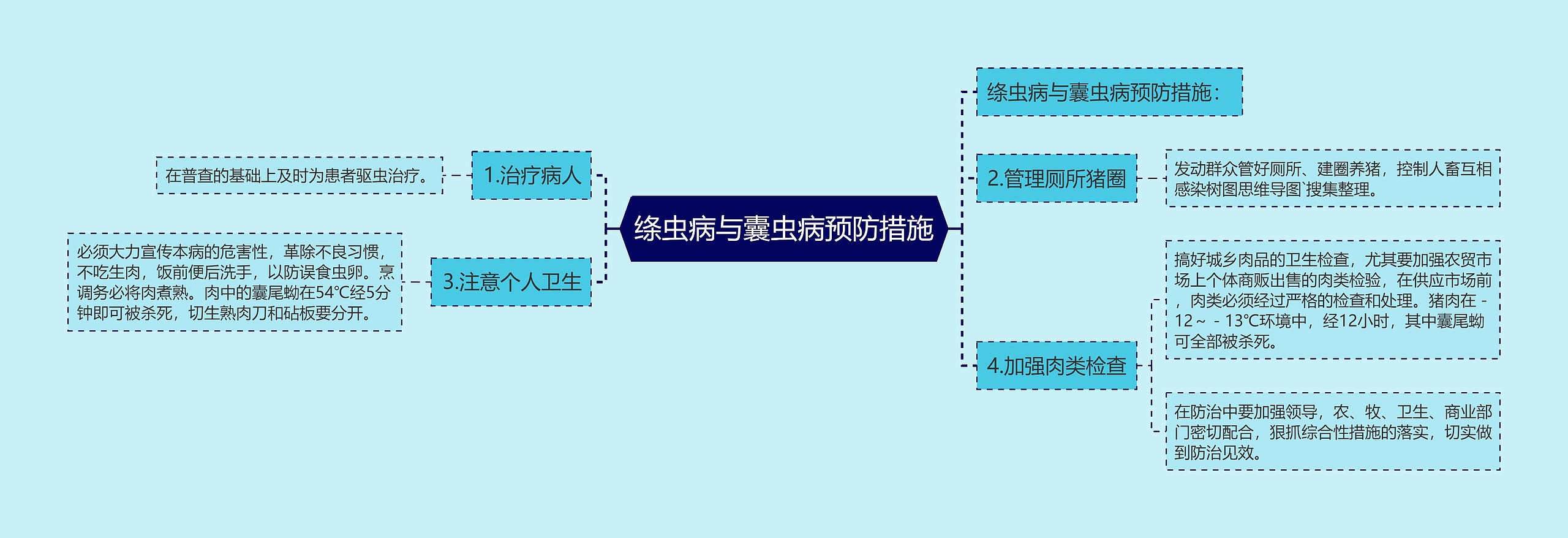 绦虫病与囊虫病预防措施思维导图