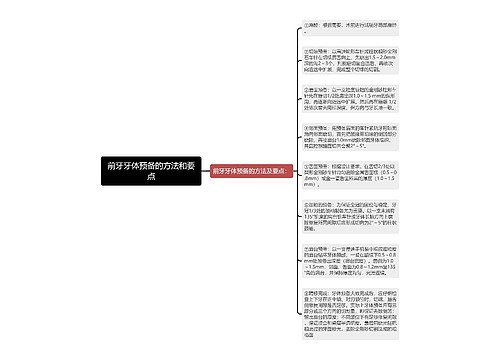 前牙牙体预备的方法和要点