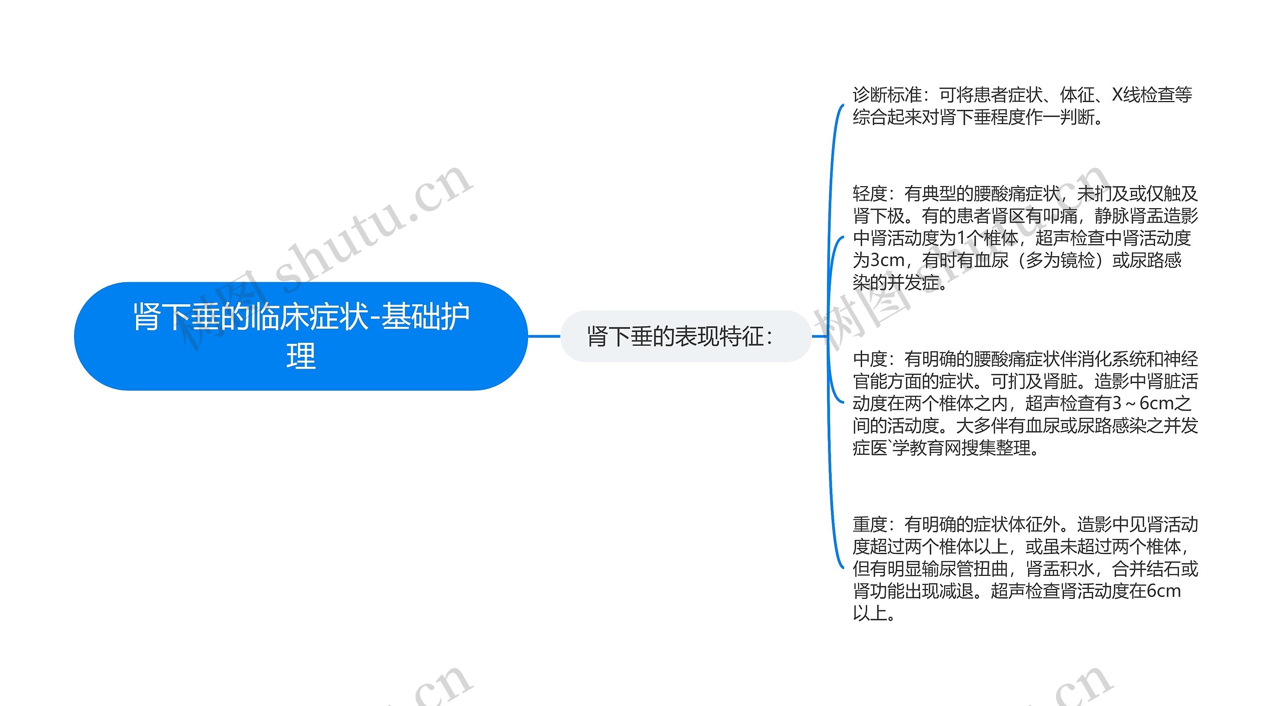 肾下垂的临床症状-基础护理思维导图