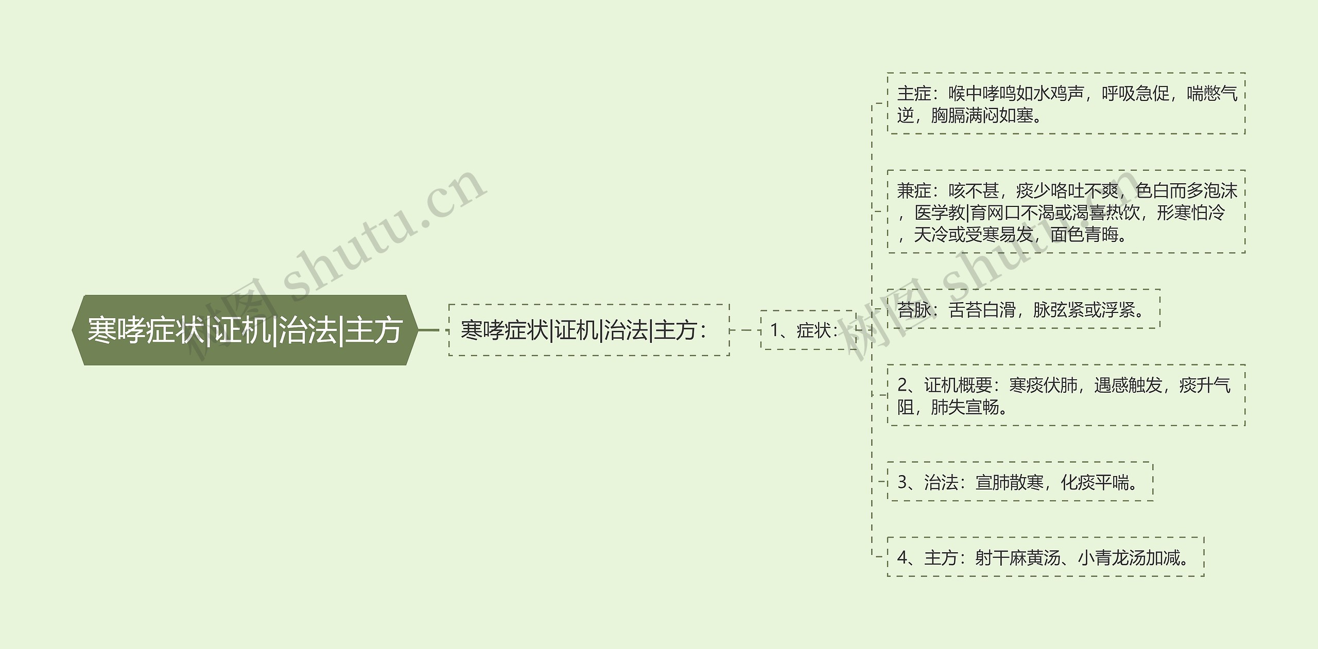 寒哮症状|证机|治法|主方思维导图