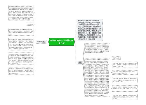 错牙合 畸形上下牙量的测量分析