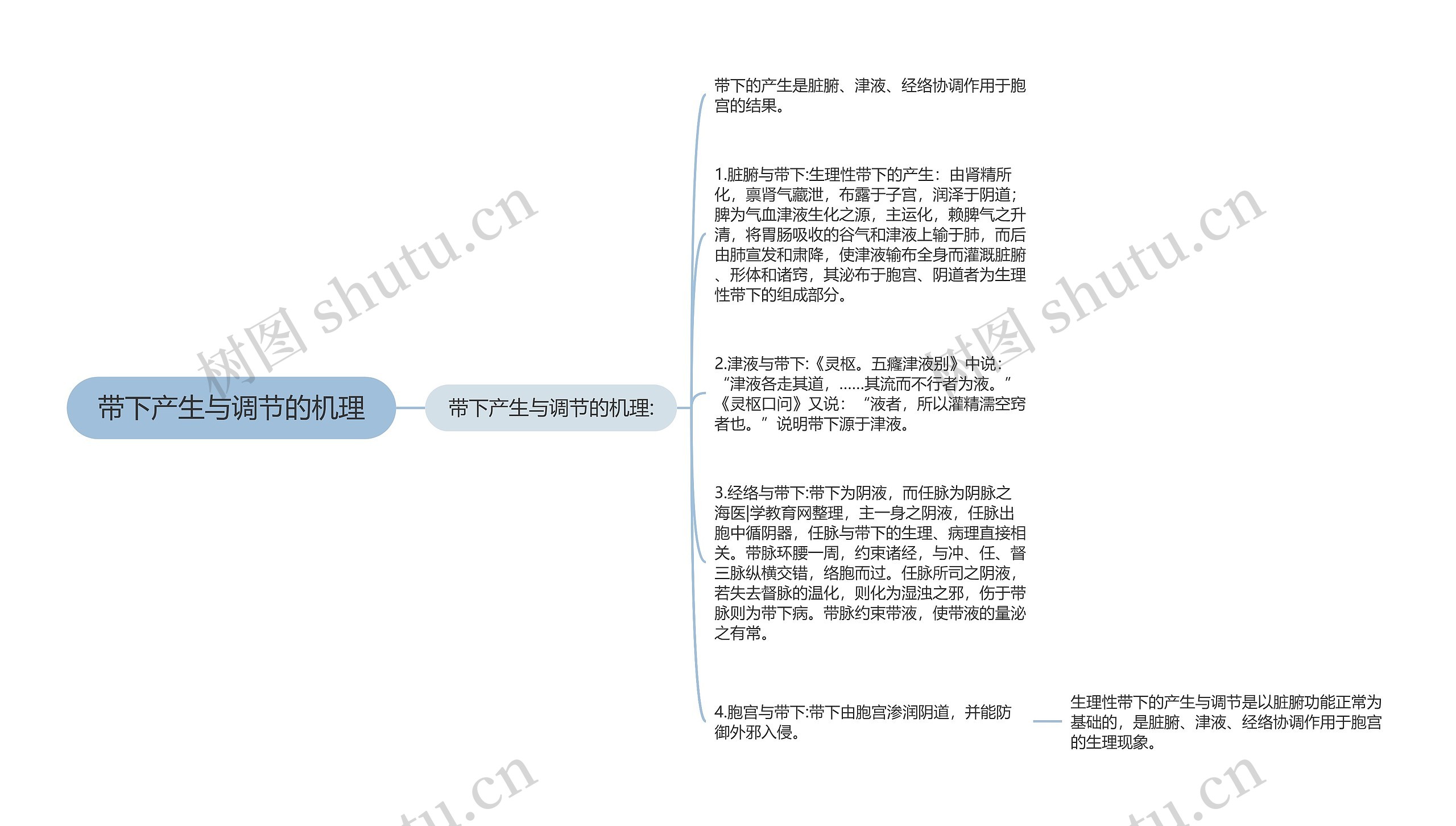 带下产生与调节的机理思维导图