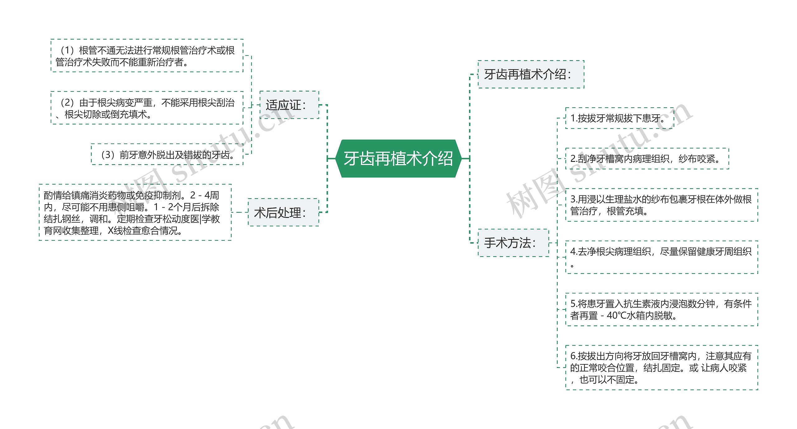 牙齿再植术介绍思维导图