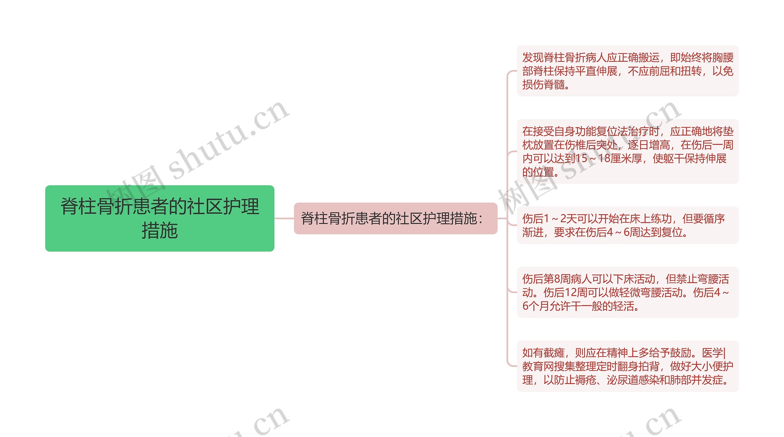 脊柱骨折患者的社区护理措施思维导图