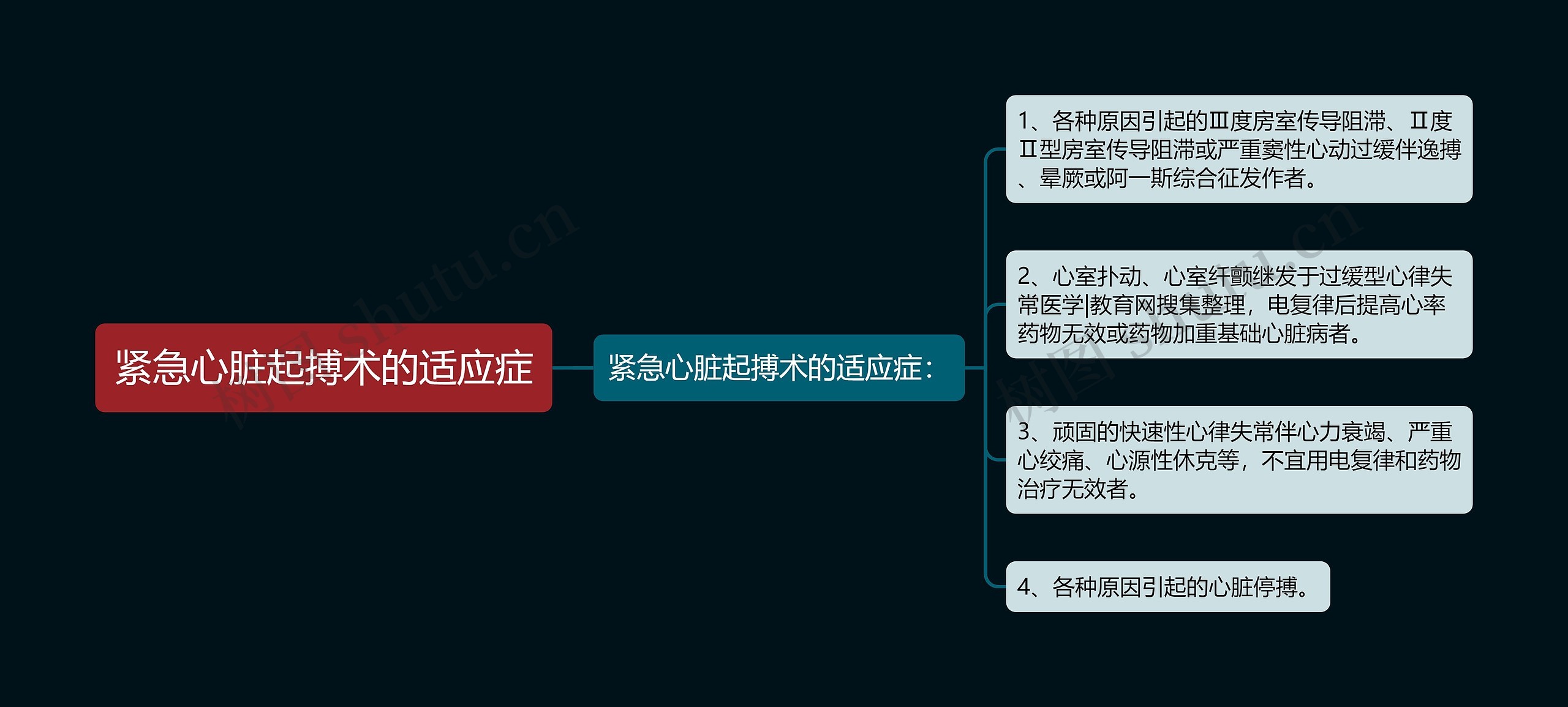 紧急心脏起搏术的适应症思维导图