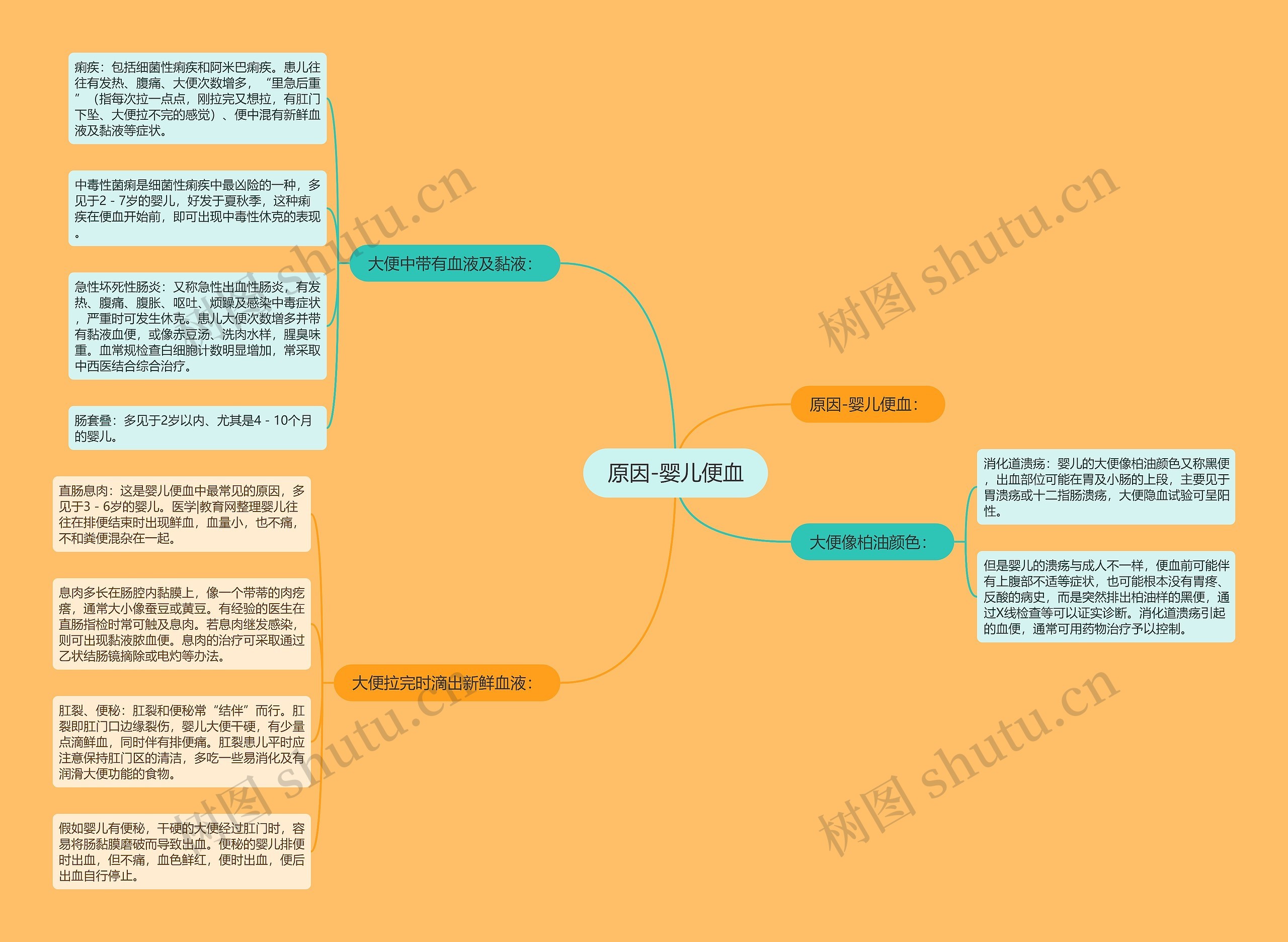 原因-婴儿便血思维导图