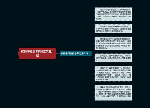 农药中毒者的急救方法介绍