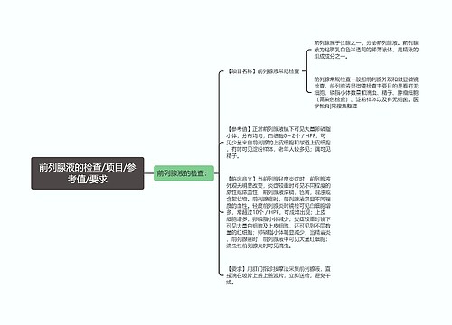 前列腺液的检查/项目/参考值/要求