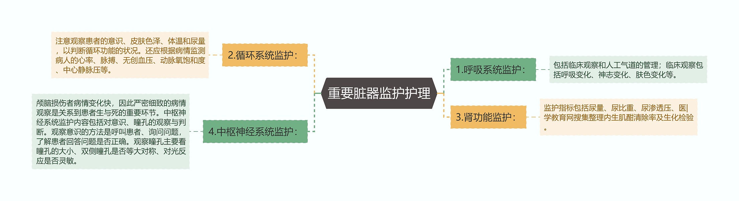 重要脏器监护护理思维导图