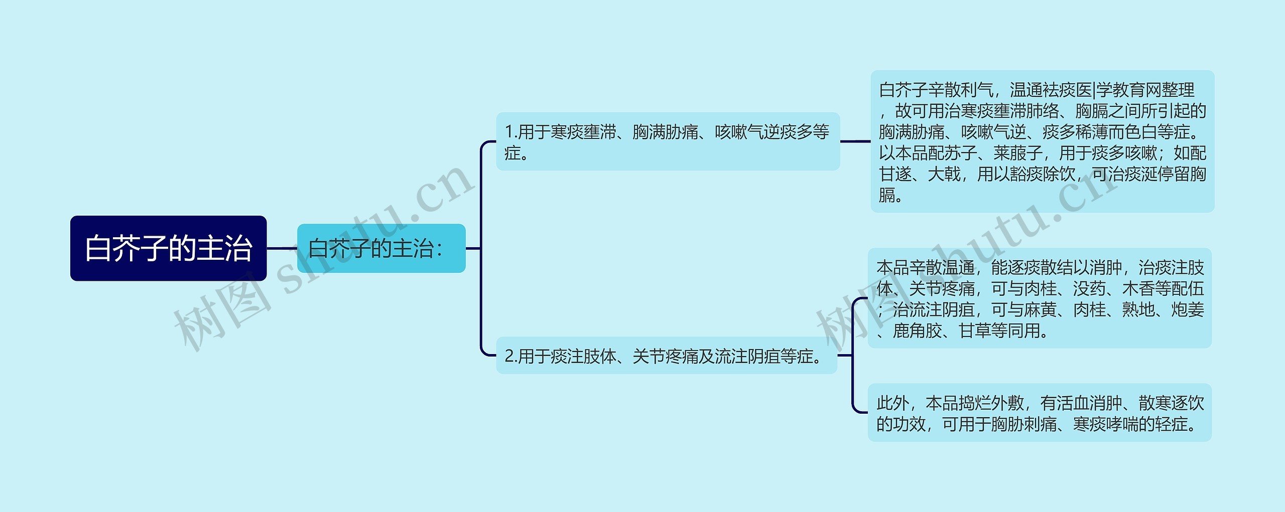 白芥子的主治思维导图