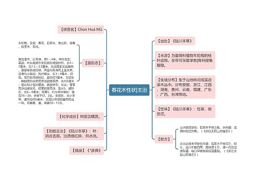 春花木性状|主治