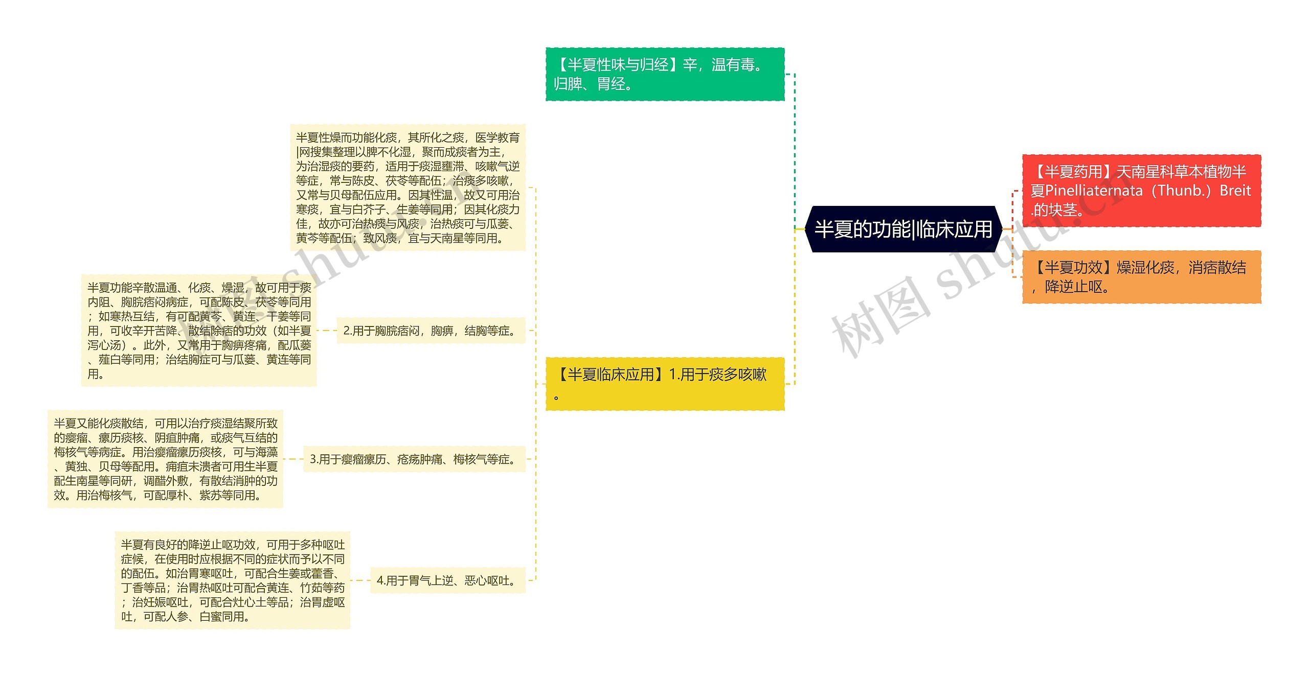 半夏的功能|临床应用思维导图