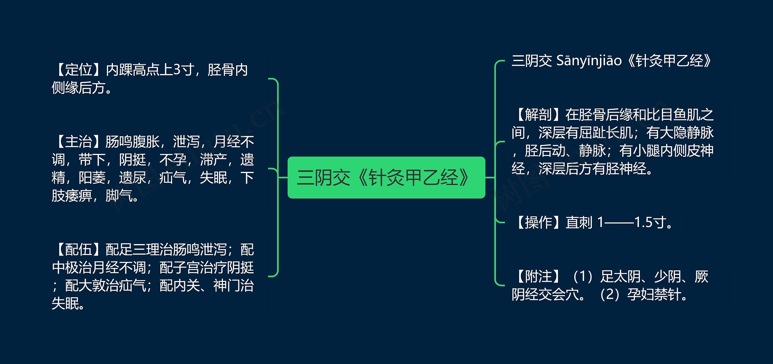 三阴交《针灸甲乙经》思维导图