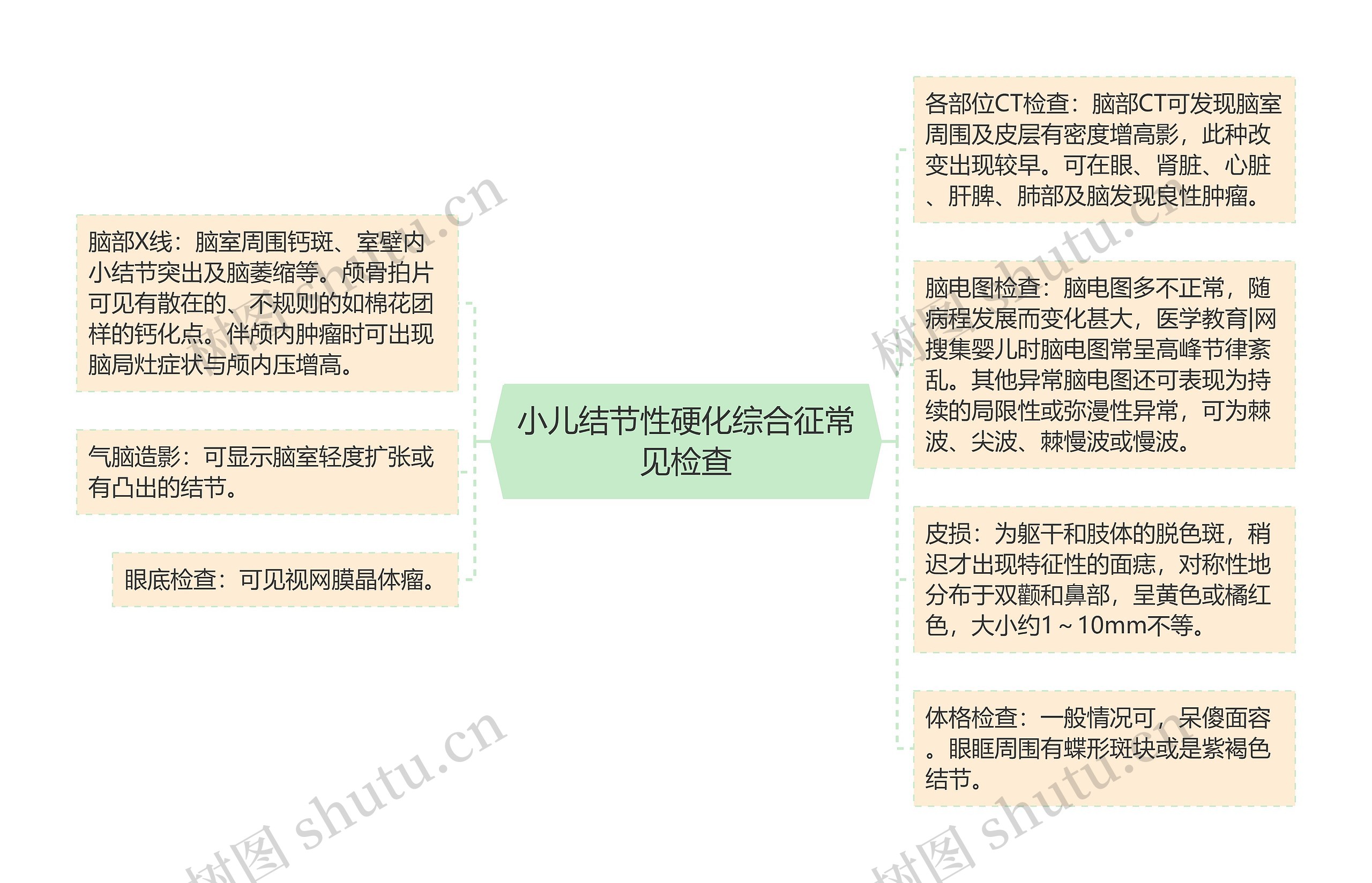 小儿结节性硬化综合征常见检查思维导图