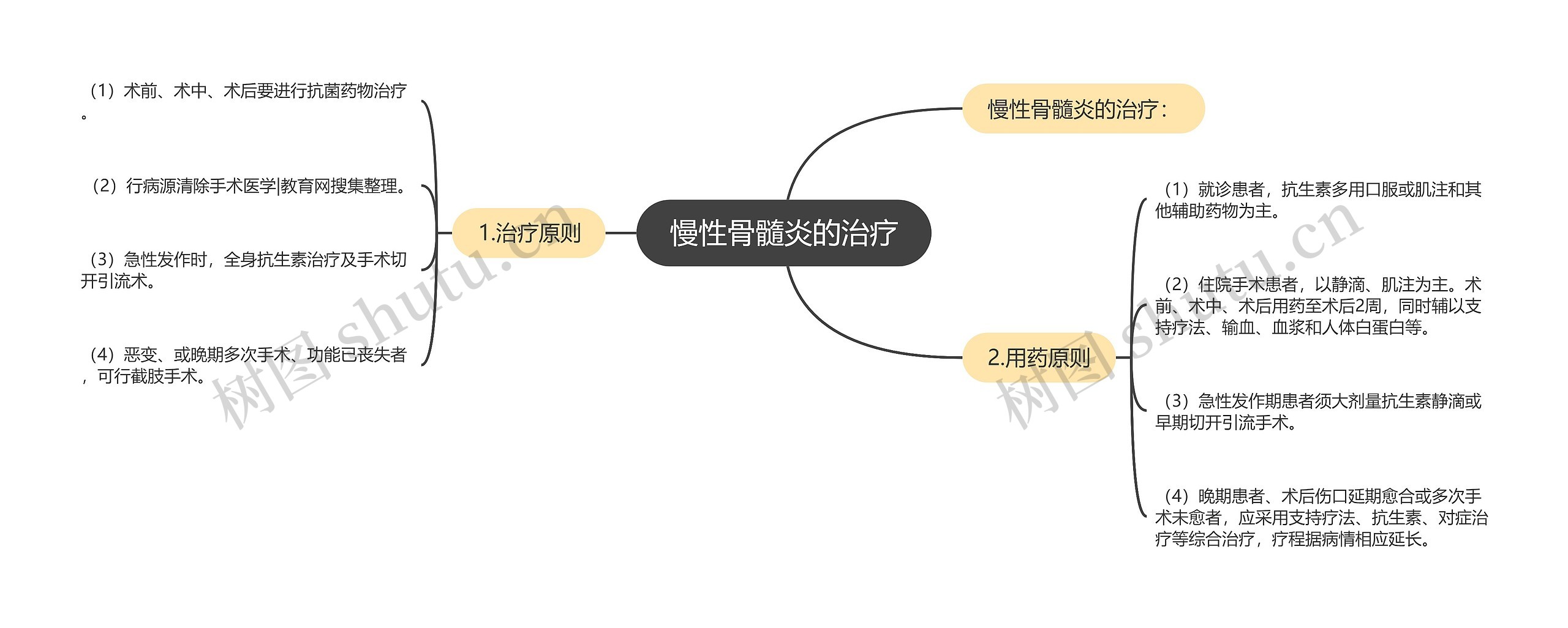 慢性骨髓炎的治疗思维导图