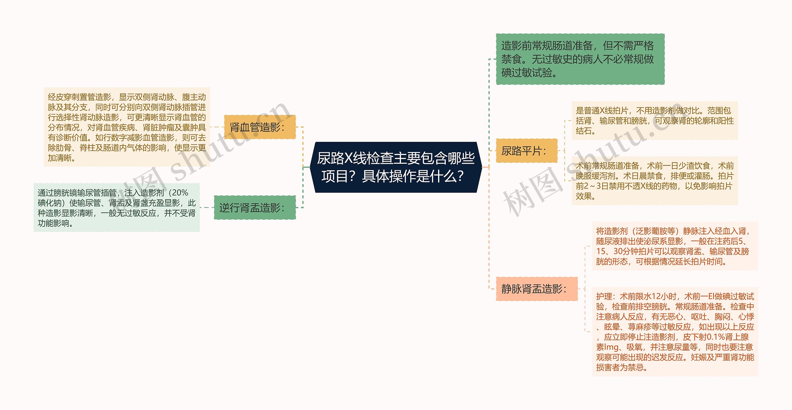 尿路X线检查主要包含哪些项目？具体操作是什么？