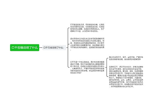 口干舌燥说明了什么