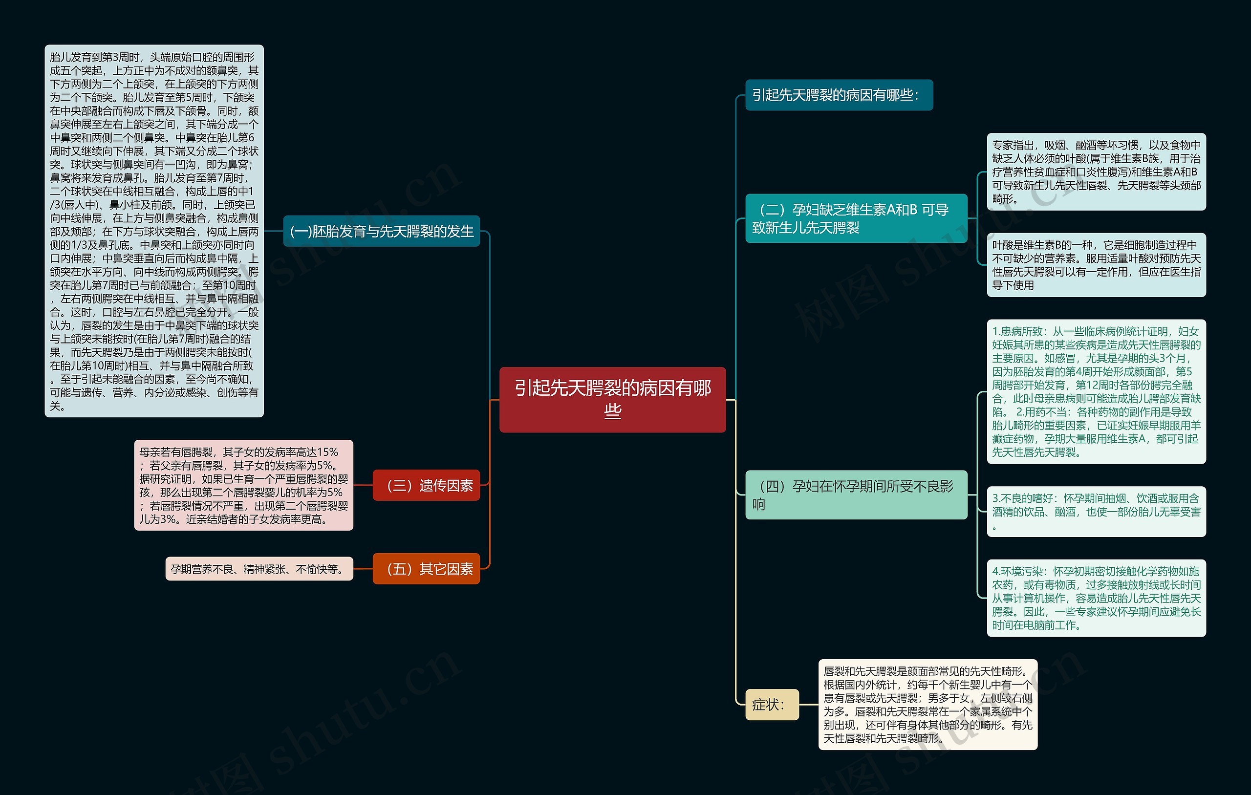 引起先天腭裂的病因有哪些思维导图