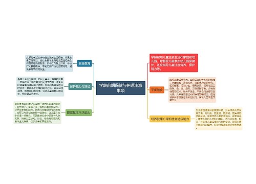 学龄前期保健与护理注意事项