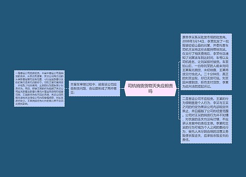 司机捎货货物灭失应担责吗