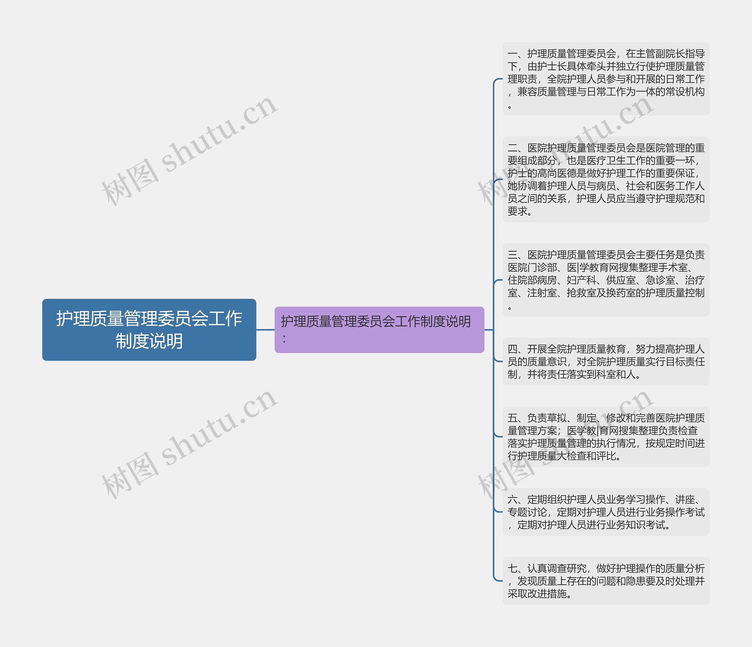 护理质量管理委员会工作制度说明思维导图