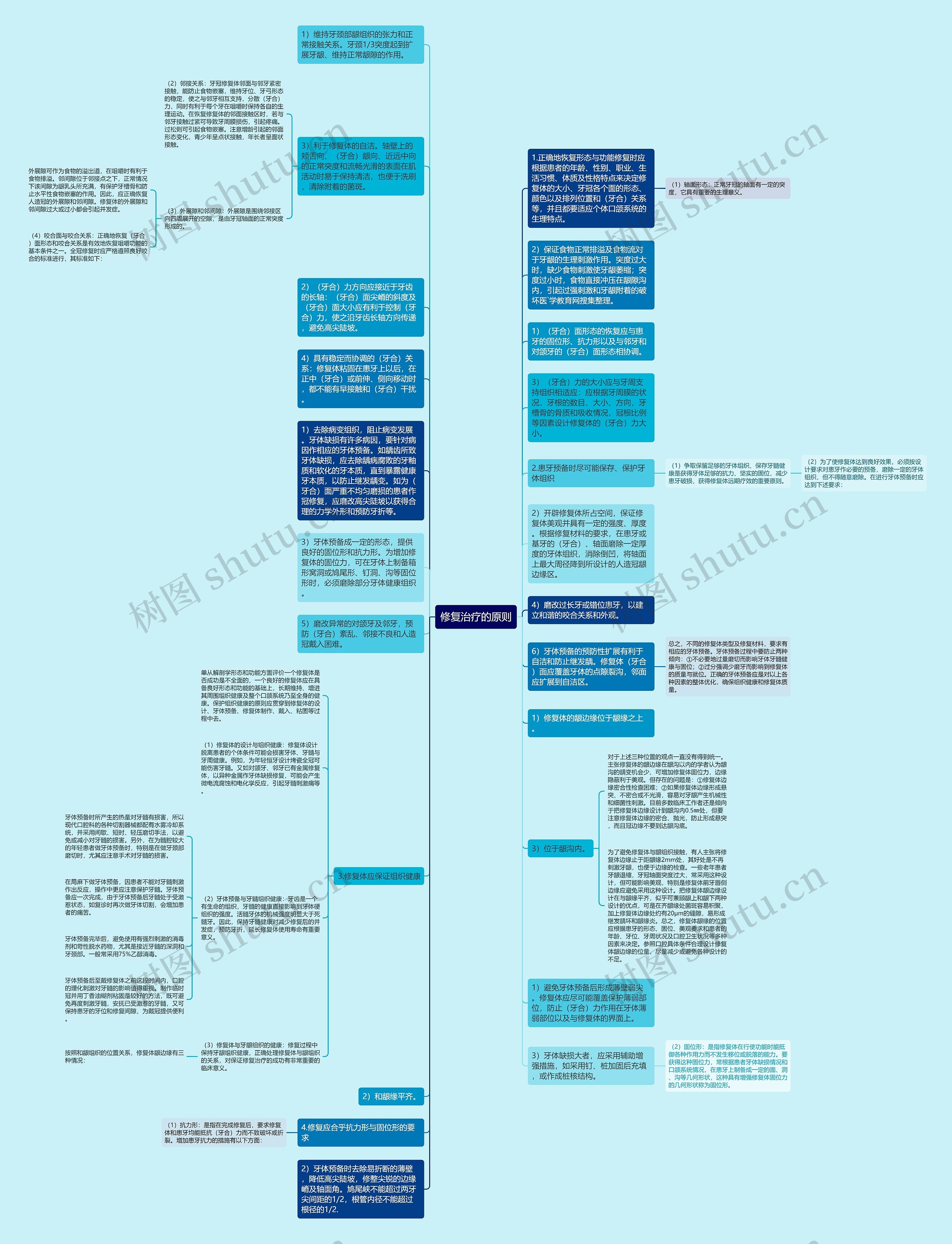 修复治疗的原则思维导图