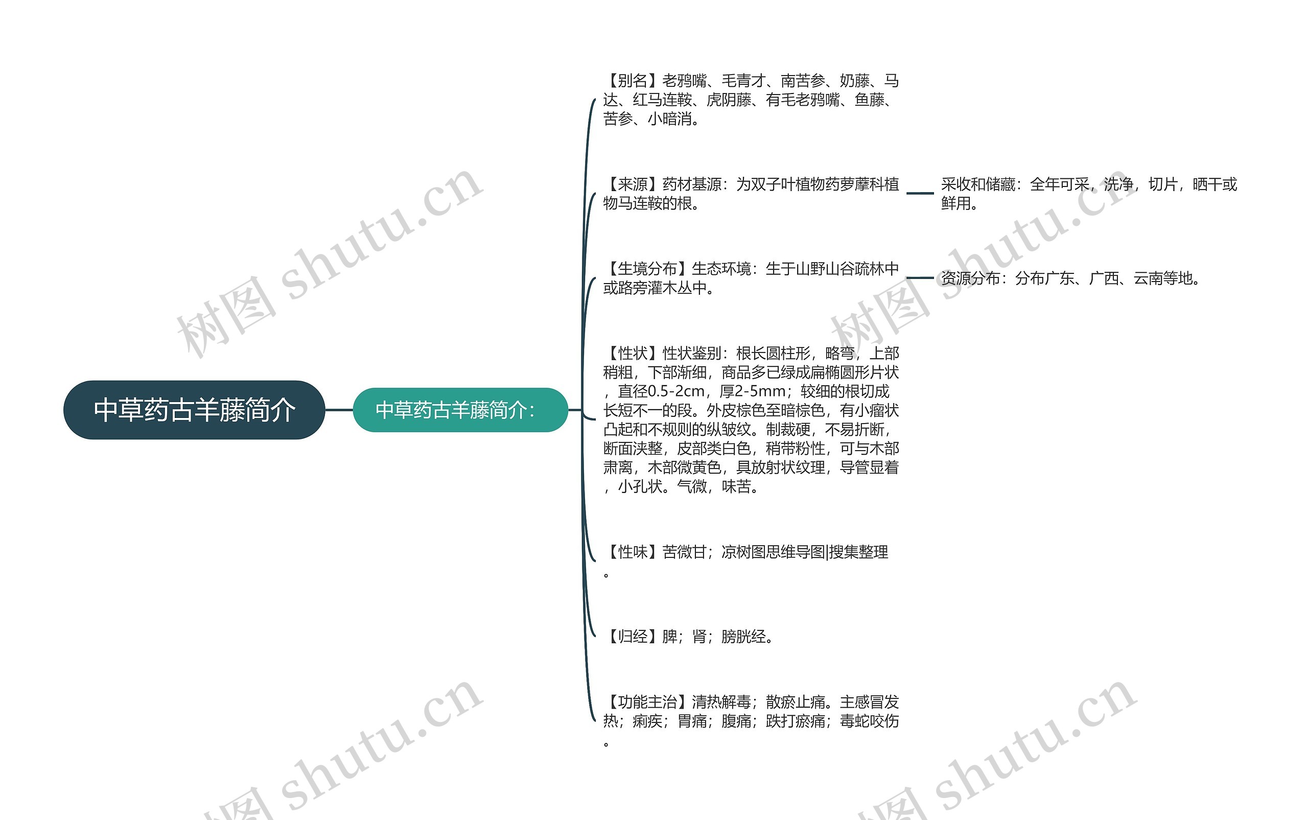 中草药古羊藤简介思维导图