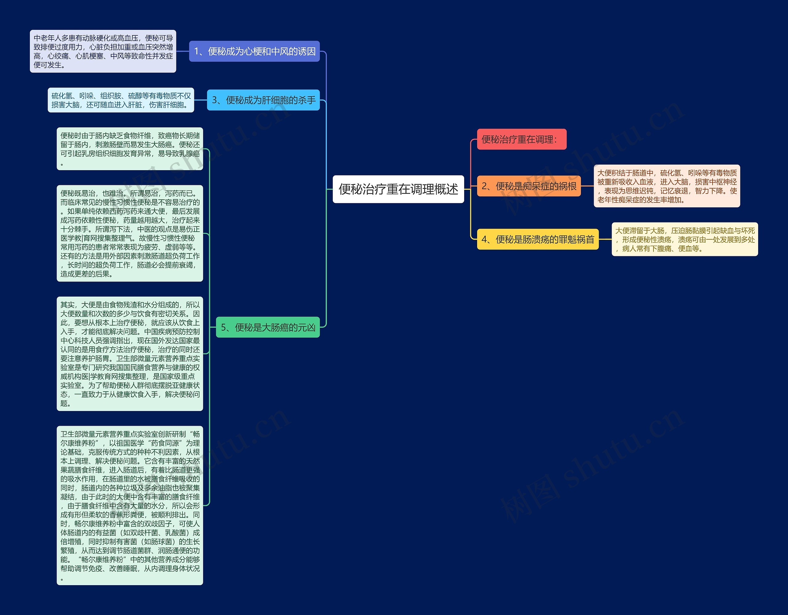 便秘治疗重在调理概述思维导图