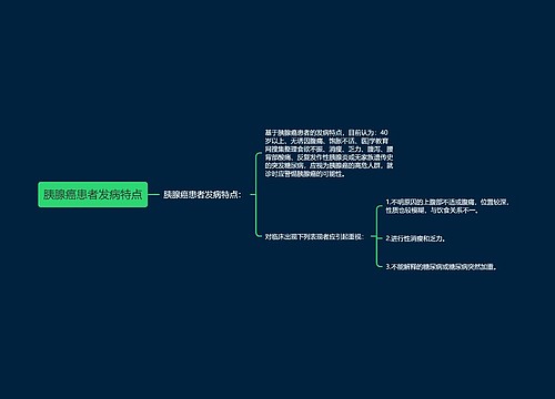 胰腺癌患者发病特点