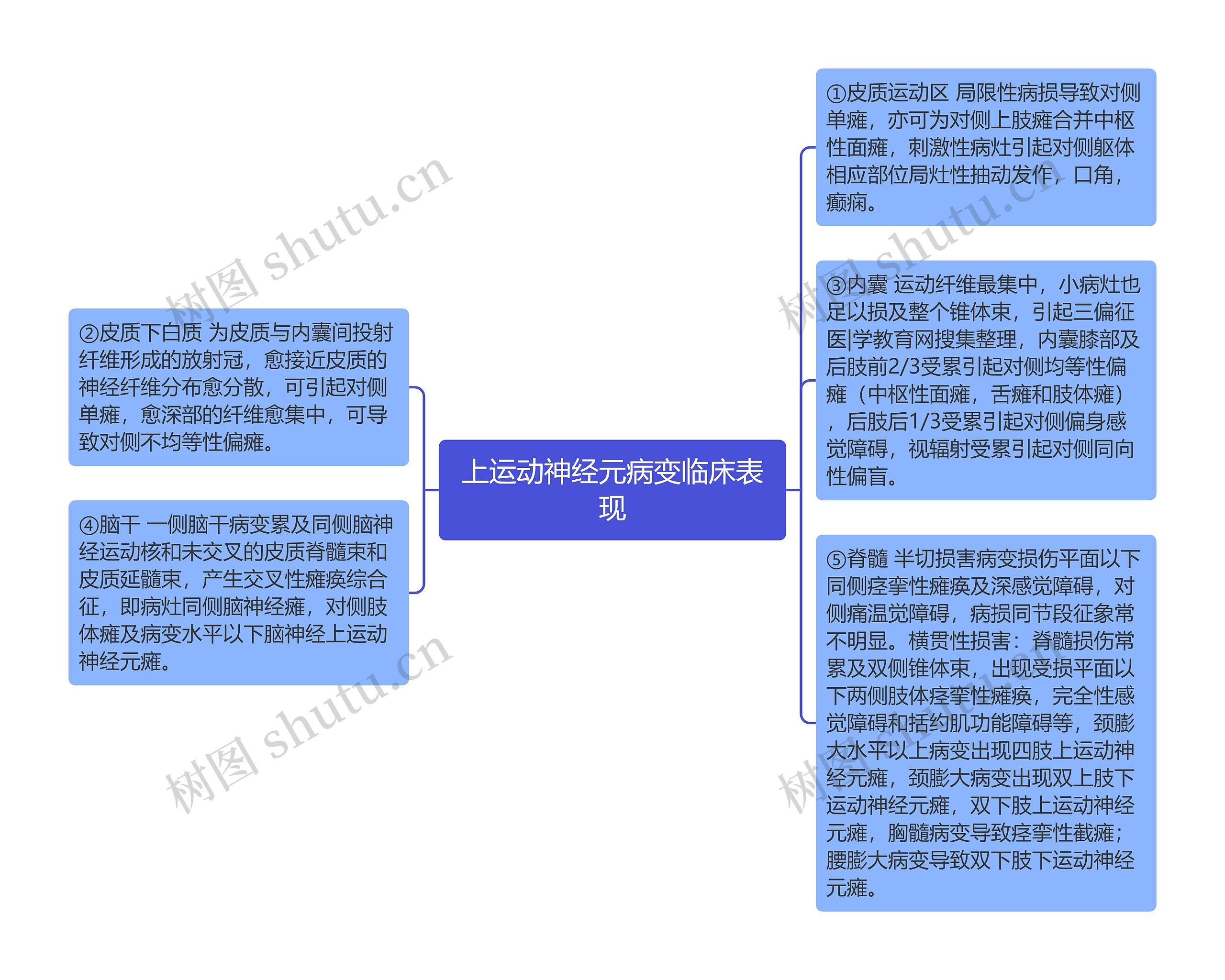 上运动神经元病变临床表现思维导图