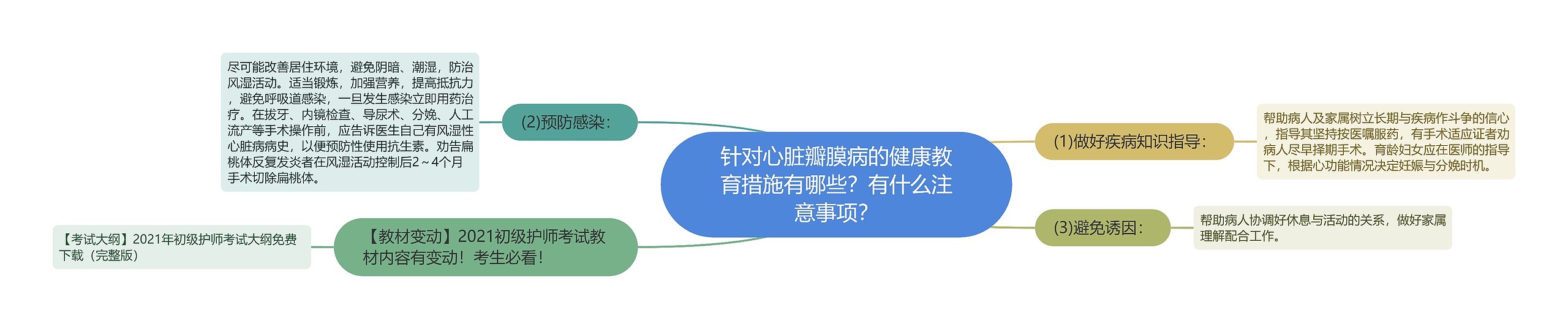 针对心脏瓣膜病的健康教育措施有哪些？有什么注意事项？思维导图