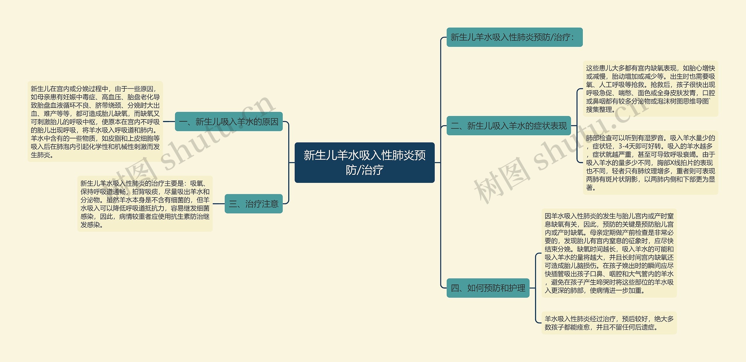 新生儿羊水吸入性肺炎预防/治疗思维导图