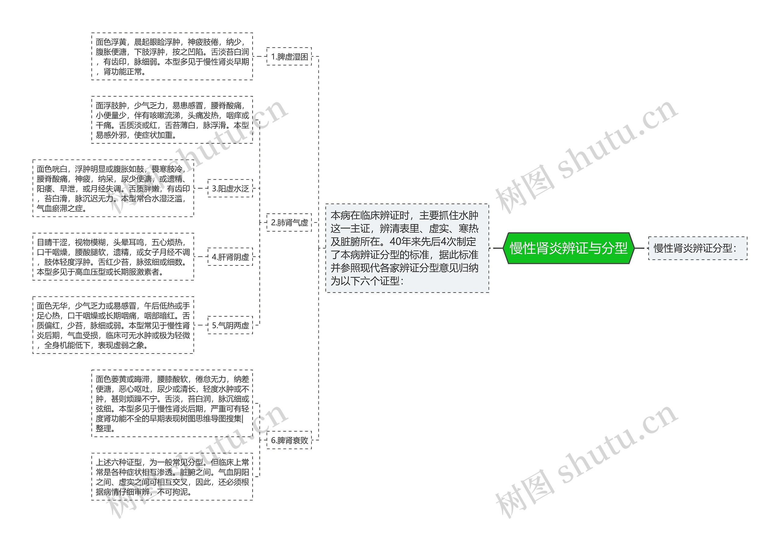 慢性肾炎辨证与分型思维导图