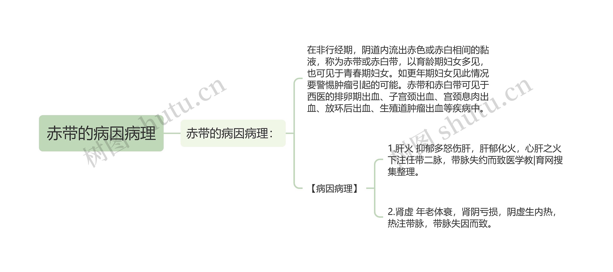 赤带的病因病理思维导图