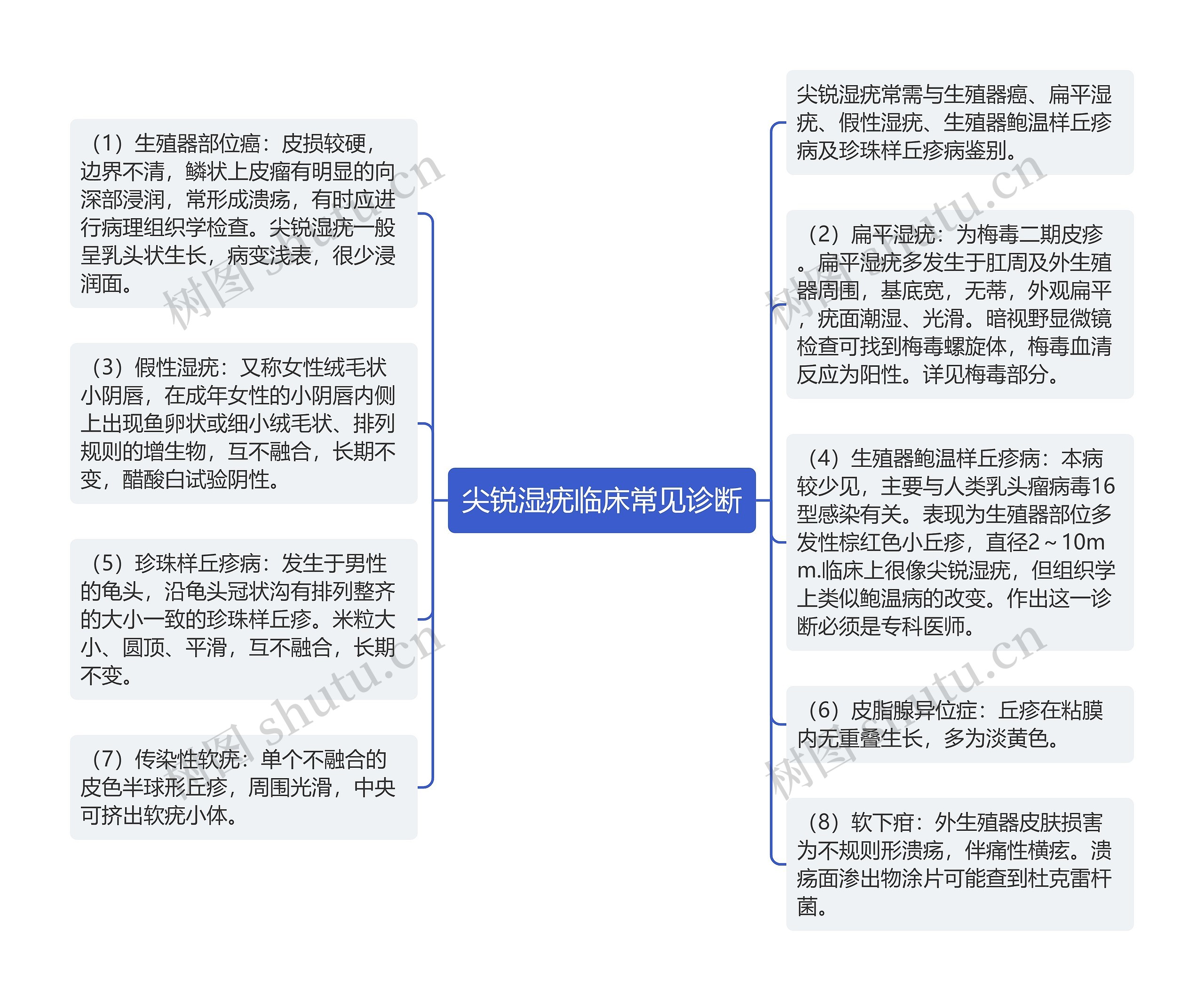 尖锐湿疣临床常见诊断思维导图