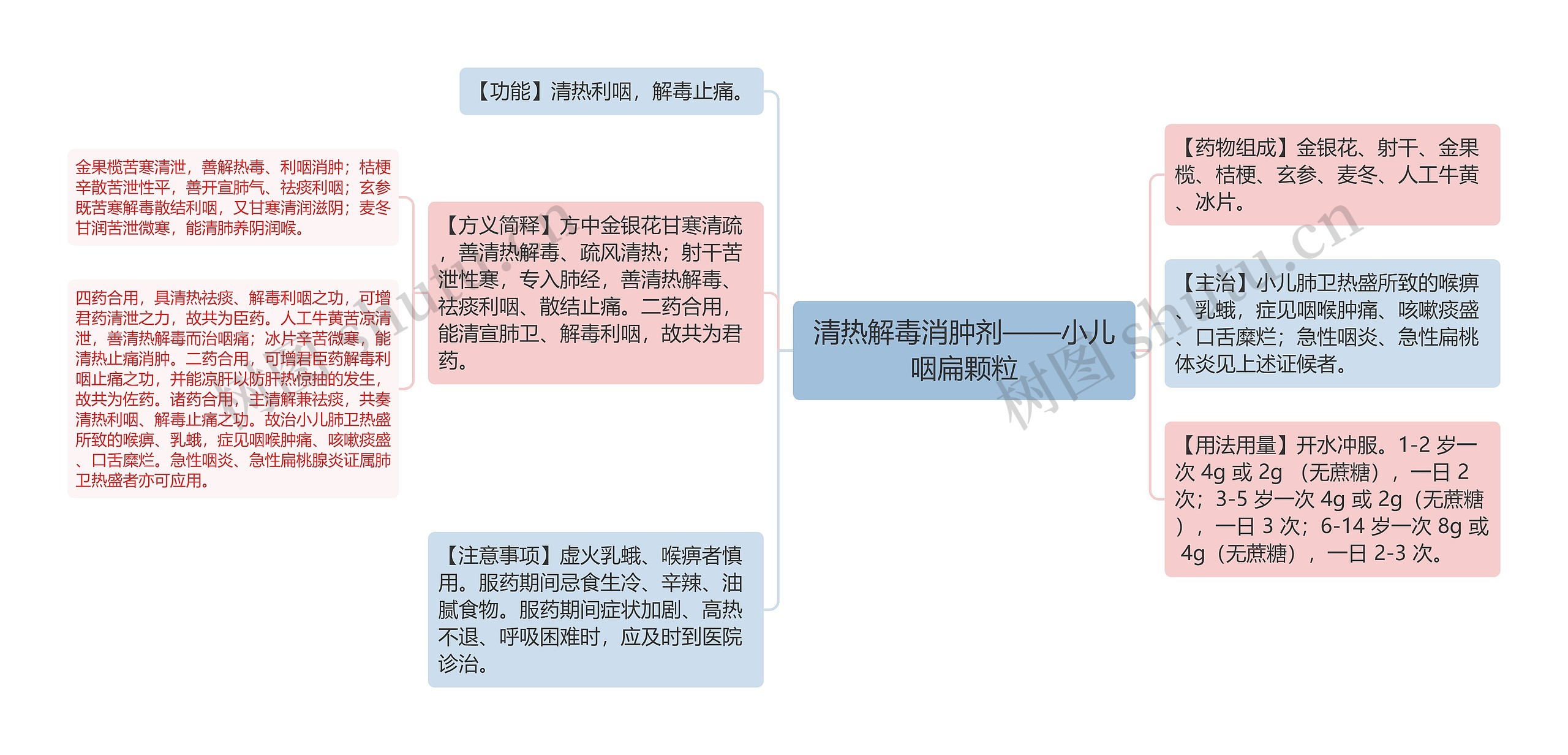 清热解毒消肿剂——小儿咽扁颗粒思维导图