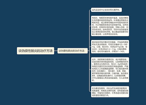 谈伪膜性肠炎的治疗方法