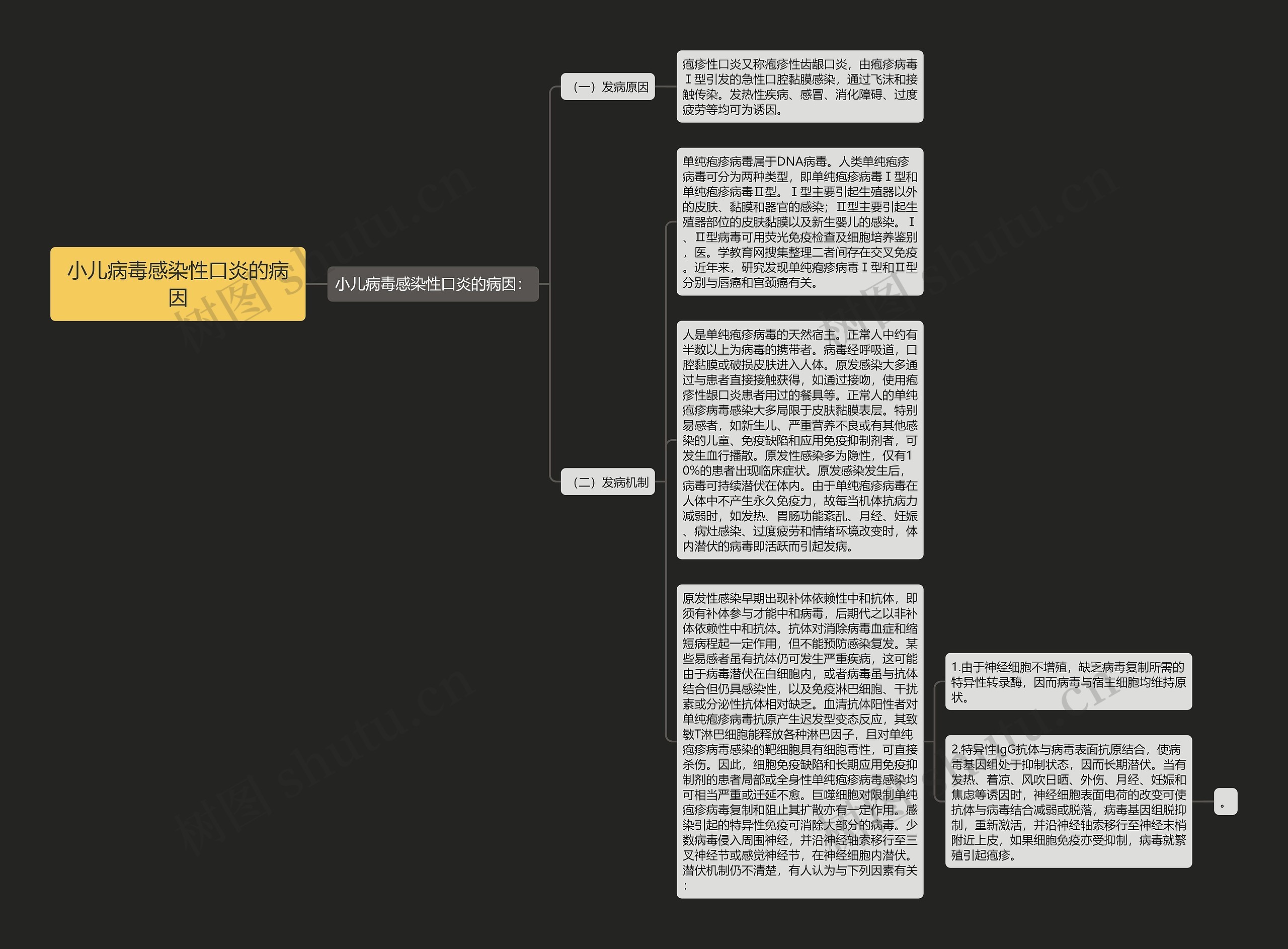 小儿病毒感染性口炎的病因思维导图