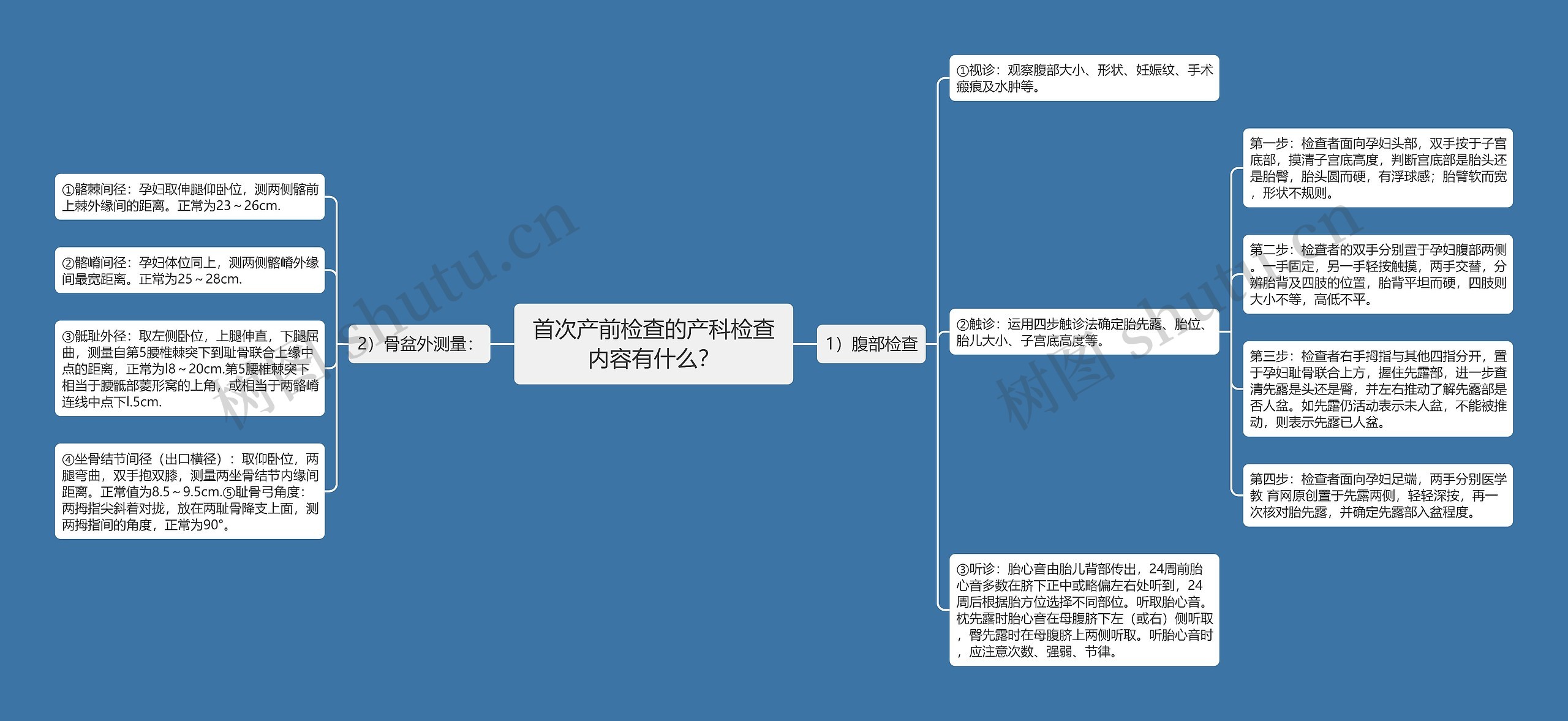 首次产前检查的产科检查内容有什么？思维导图