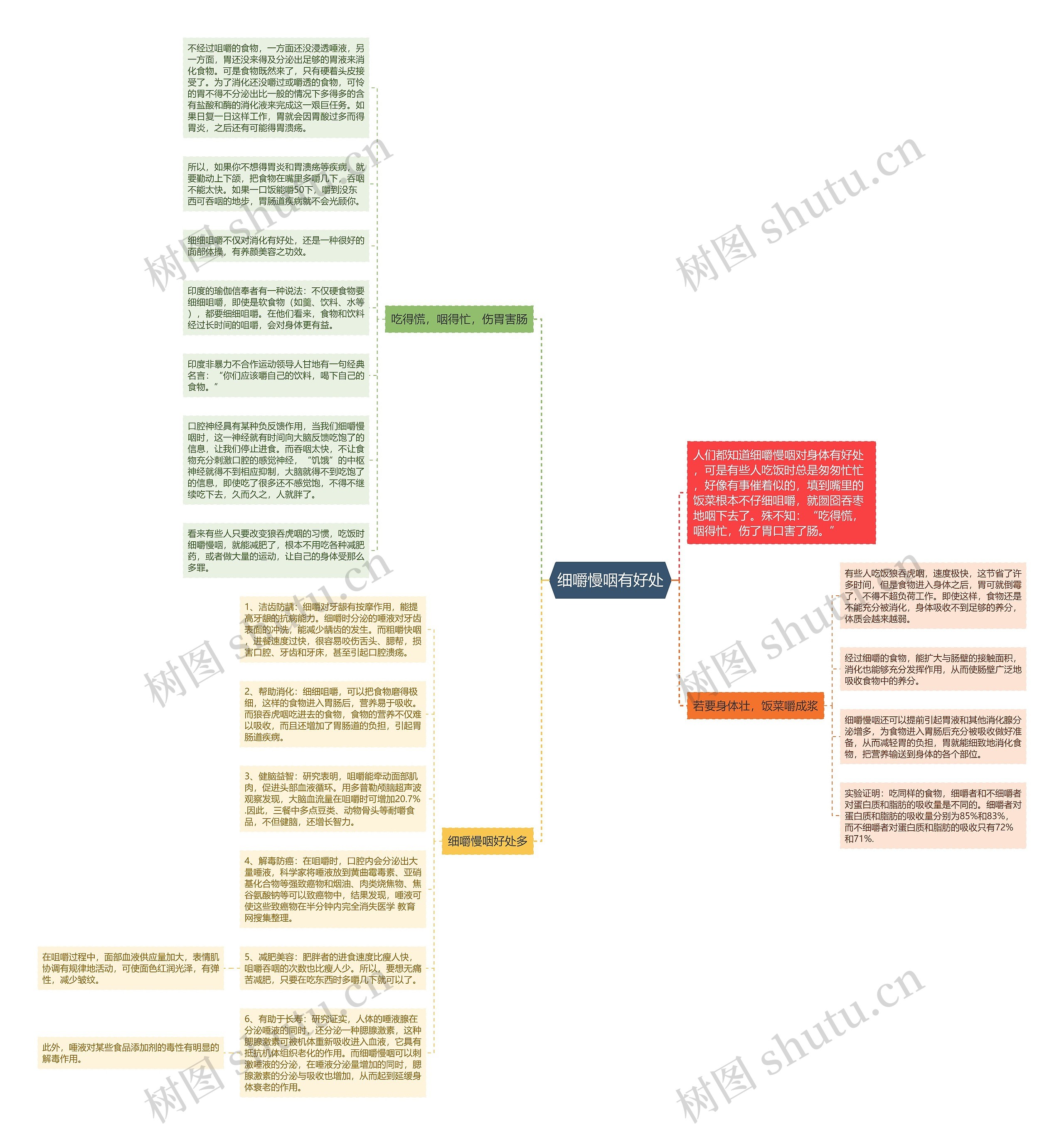 细嚼慢咽有好处思维导图