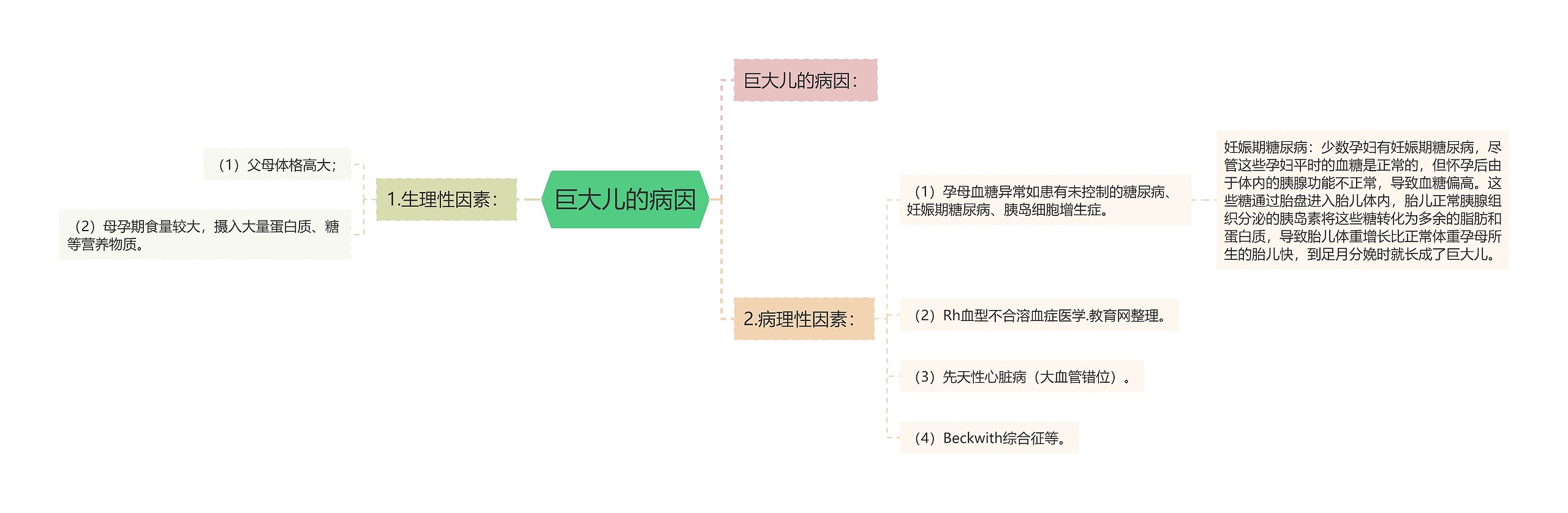 巨大儿的病因思维导图