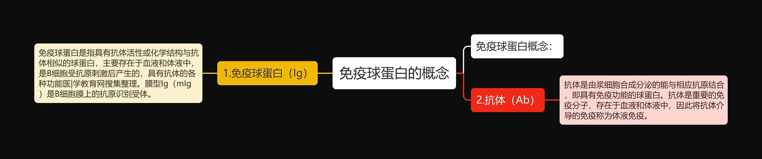 免疫球蛋白的概念思维导图